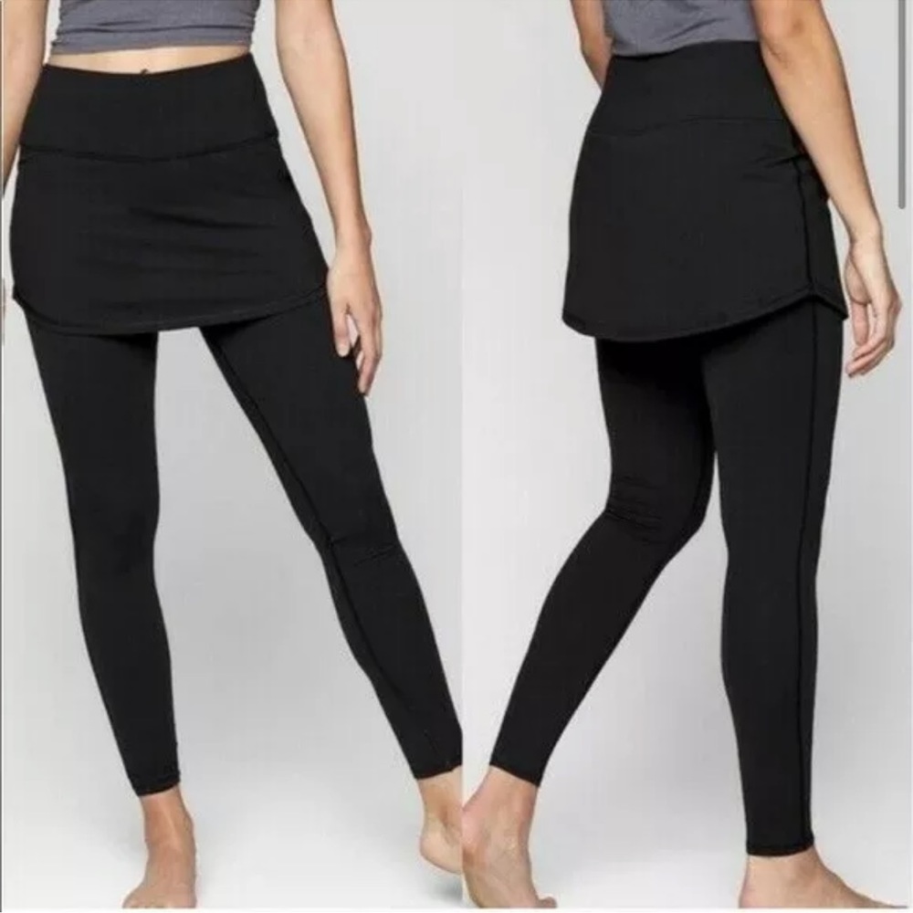 ATHLETA High Rise Chaturanga 2 In 1 Tight Leggings XS Black Gym Workout